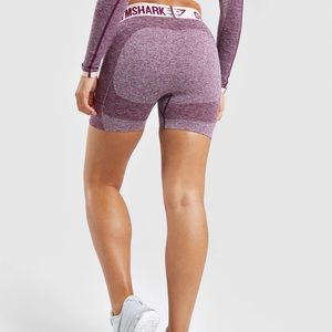 Gymshark Flex Shorts Dark Ruby Marl Blush Nude Purple Workout Gym Contour Size M